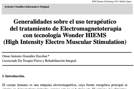Generalidades sobre el uso terapéutico del tratamiento de Electromagnetoterapia con tecnología Wonder HIEMS