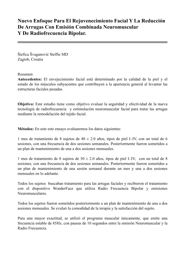 Nuevo Enfoque Para El Rejuvenecimiento Facial Y La Reducción
De Arrugas